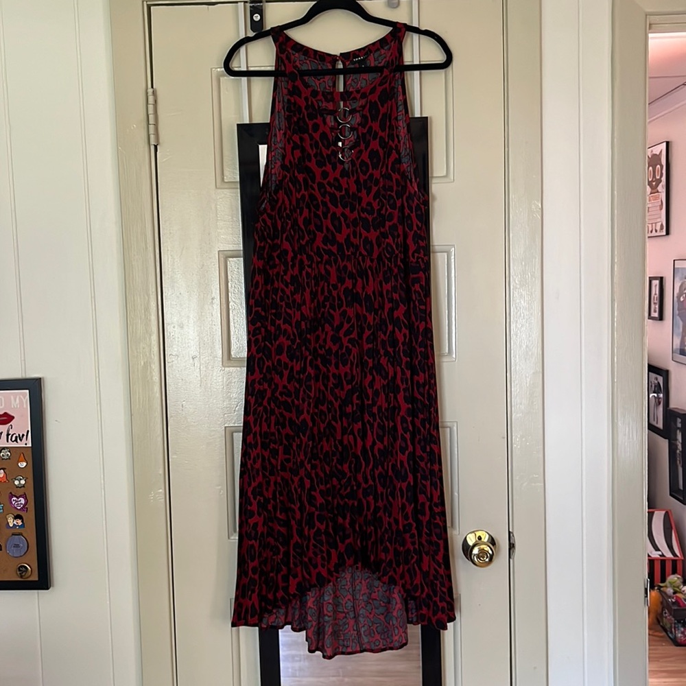 NWT Red Leopard print sleeveless dress 2X